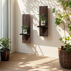 BohoLicht: Wooden Wall Shelves with Candle Holder – Decorative Shelf for Living Room & Hallway