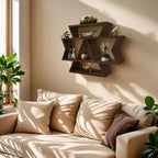 BohoLine: Solid Wood Wall Shelves – sturdy, decorative & floating in Farmhouse Style for Living Room & Bedroom