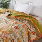 BohoLiva: Boho Cotton Blanket – Reversible Cozy Blanket with Fringes for Sofa & Bed