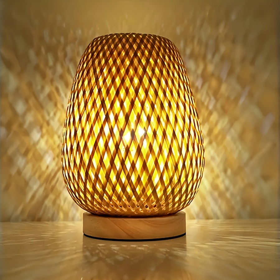 BohoLume: LED Nightstand Lamp Bamboo – Dimmable & Touch Control for Bedroom & Living Room