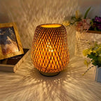 BohoLume: LED Nightstand Lamp Bamboo – Dimmable & Touch Control for Bedroom & Living Room