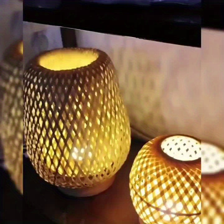 BohoLume: LED Nightstand Lamp Bamboo – Dimmable & Touch Control for Bedroom & Living Room