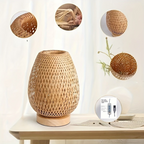 BohoLume: LED Nightstand Lamp Bamboo – Dimmable & Touch Control for Bedroom & Living Room