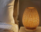 BohoLume: LED Nightstand Lamp Bamboo – Dimmable & Touch Control for Bedroom & Living Room