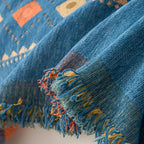 BohoLuxe: Boho Sofa Throw with Fringes – Stylish Sofa Cover for Living Room & Bedroom