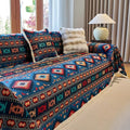 BohoNomad: Boho Sofa Throw with Geometric Pattern – Colorful Chenille Sofa Cover for Living Room