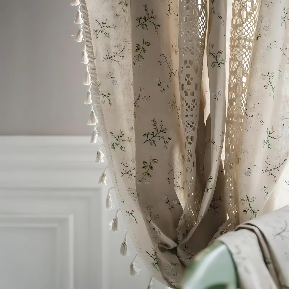 BohoPatch: Curtains in Patchwork Lace Design – Decorative & Light Filtering for Romantic Living Spaces
