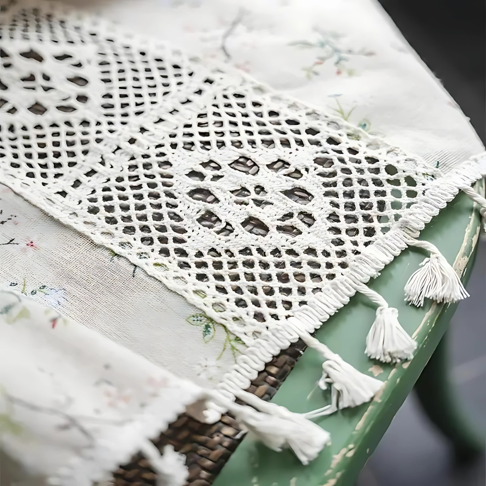 BohoPatch: Curtains in Patchwork Lace Design – Decorative & Light Filtering for Romantic Living Spaces