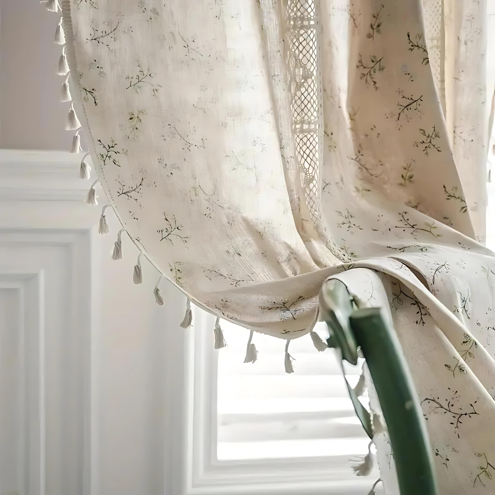 BohoPatch: Curtains in Patchwork Lace Design – Decorative & Light Filtering for Romantic Living Spaces
