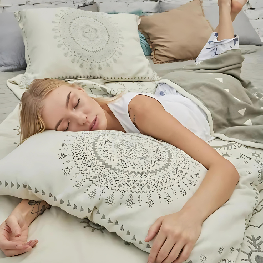 BohoSonne: Cushion Cover with Mandala Print – Soft & Durable for Living Areas (Set of 2)