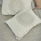 BohoSonne: Cushion Cover with Mandala Print – Soft & Durable for Living Areas (Set of 2)