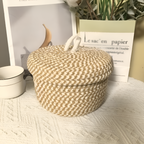 Mirellia – Round Bohemian Storage Basket With Lid