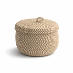 Mirellia – Round Bohemian Storage Basket With Lid