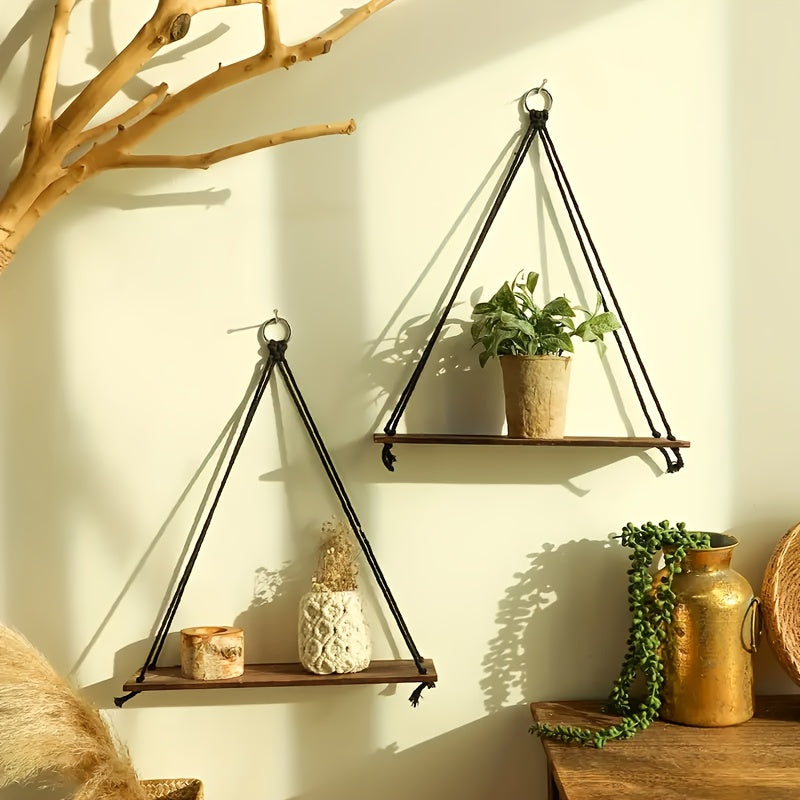 BohoSwing: Wooden Wall Shelves – Decorative, Rustic & Hanging in Vintage Style for Living Room & Bedroom