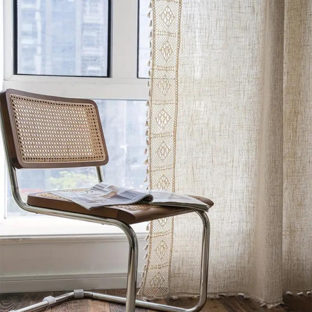 BohoWebart: Curtains with Geometric Patterns – Rustic and Elegant for Bedrooms