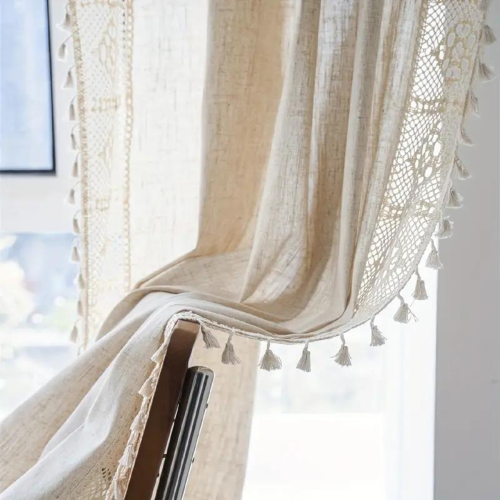 BohoWebart: Curtains with Geometric Patterns – Rustic and Elegant for Bedrooms
