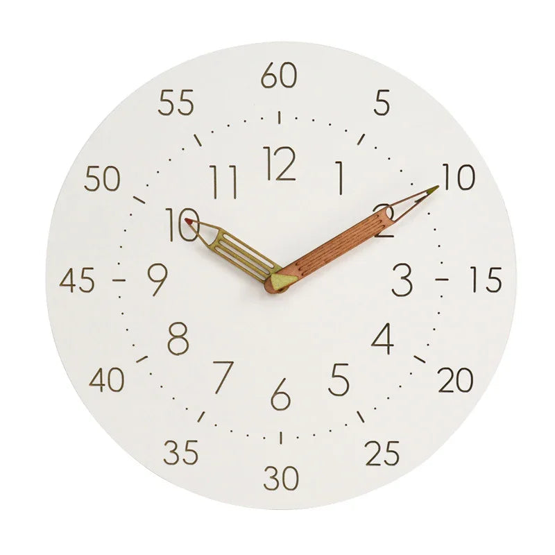 Wall Clock Round MDF Dial Silent Sweep Movement Bold Numerals
