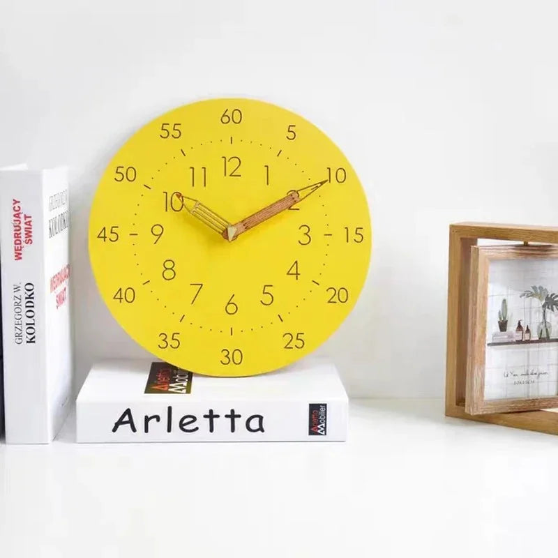 Wall Clock Round MDF Dial Silent Sweep Movement Bold Numerals