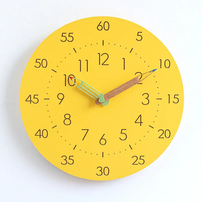 Wall Clock Round MDF Dial Silent Sweep Movement Bold Numerals