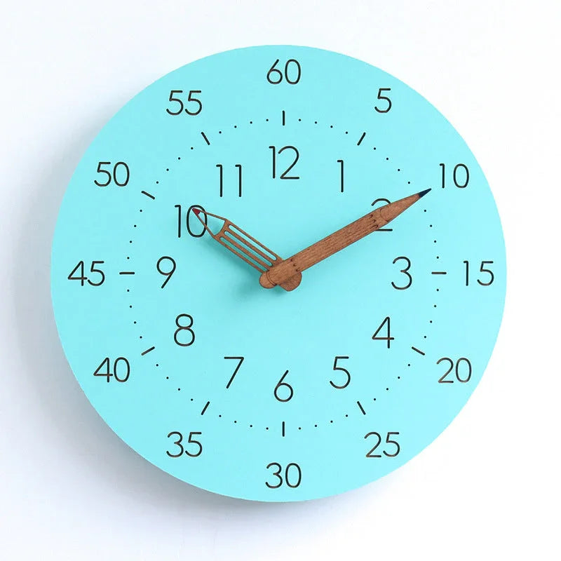 Wall Clock Round MDF Dial Silent Sweep Movement Bold Numerals