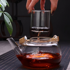 Seravine – Glass Teapot 900ml of Borosilicate Glass with Bamboo Handle and Tea Strainer
