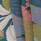 Botanical Weave: Breathable Cotton Blanket with Botanical Floral Pattern & Light Gauze Structure – for Sofa & Bedroom