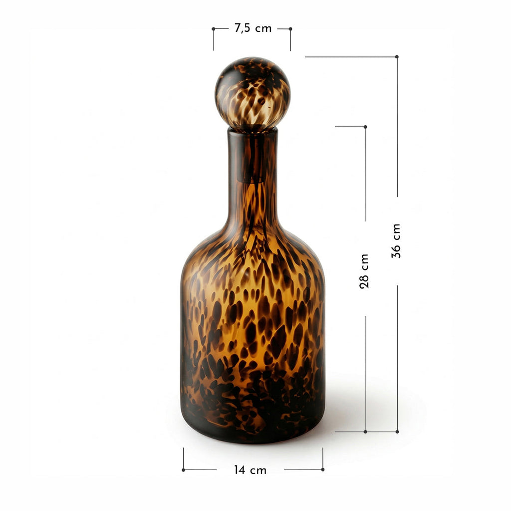 Bela Decorative Glass Decanter | Hand-Blown, 36 cm Tall