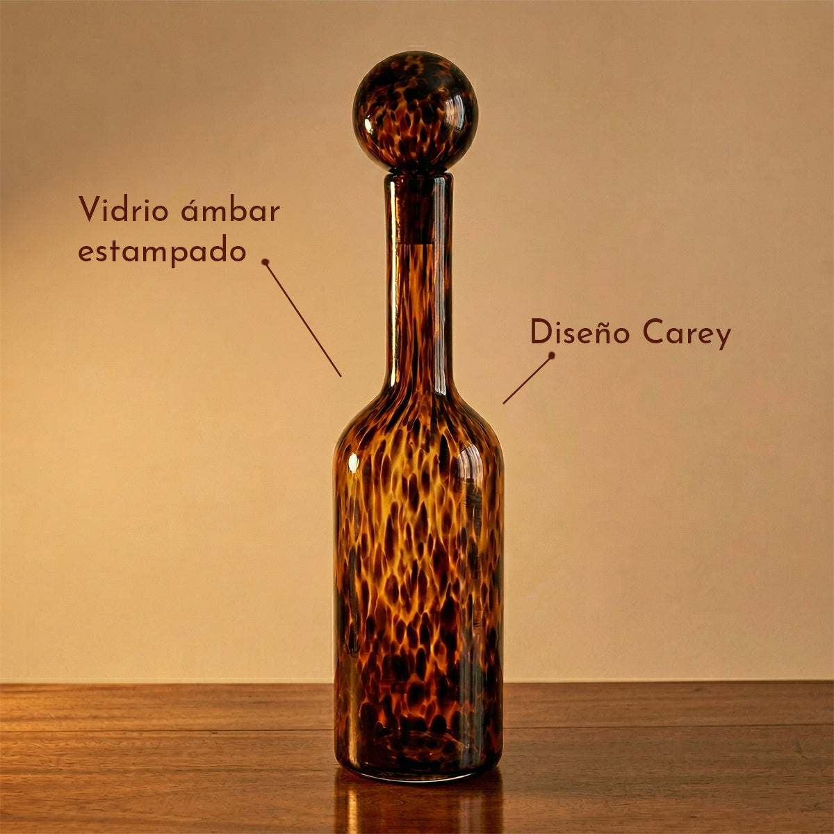 Cairo Glass Decanter | 52 cm, Animal Print Design