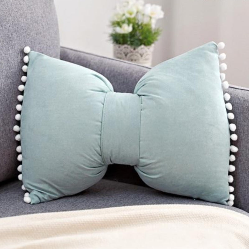 Bow Throw Pillow PP cotton Structured Shape Decorative Pillow