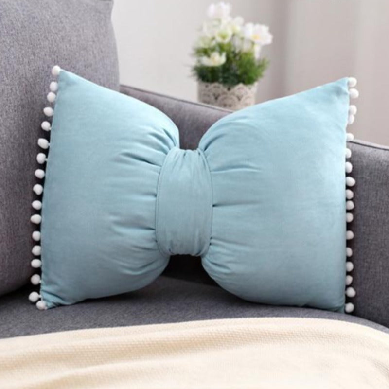 Bow Throw Pillow PP cotton Structured Shape Decorative Pillow