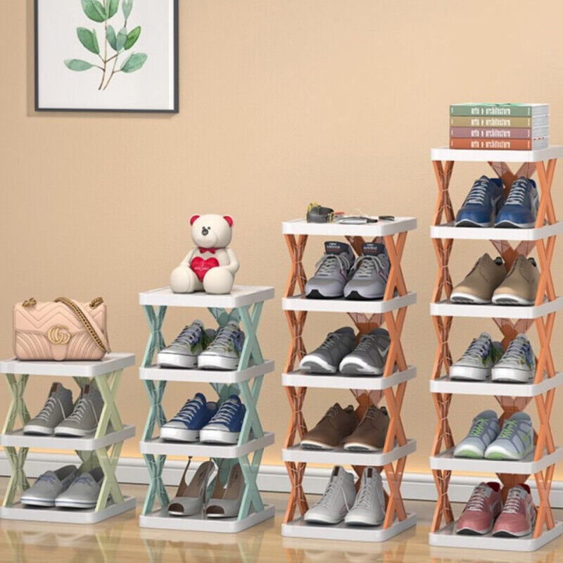 Shoe Rack Multi Layer PP Closet Storage Space Saving Entryway Organizer Stand