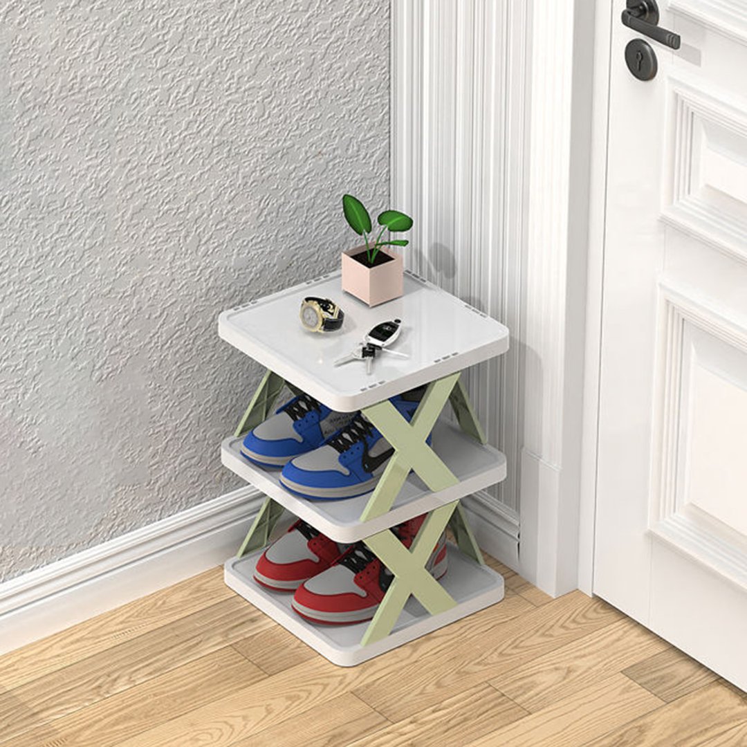 Shoe Rack Multi Layer PP Closet Storage Space Saving Entryway Organizer Stand
