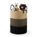 Braided Cotton Laundry Basket, 58L Capacity, Foldable Design, Dual Handles