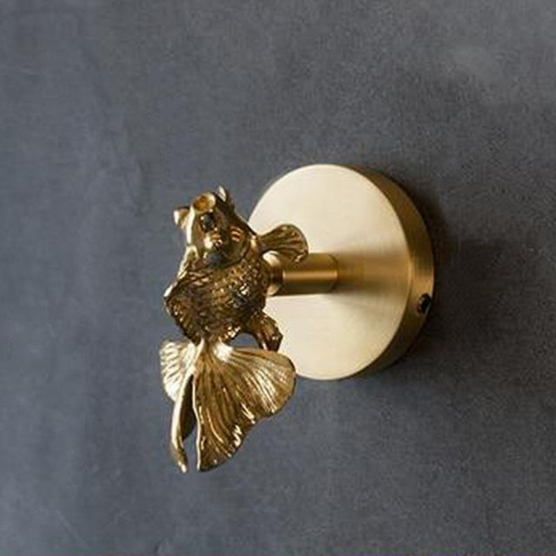 Coat Hook Wall Mounted Solid Copper Animal Head Gold Indoor Storage