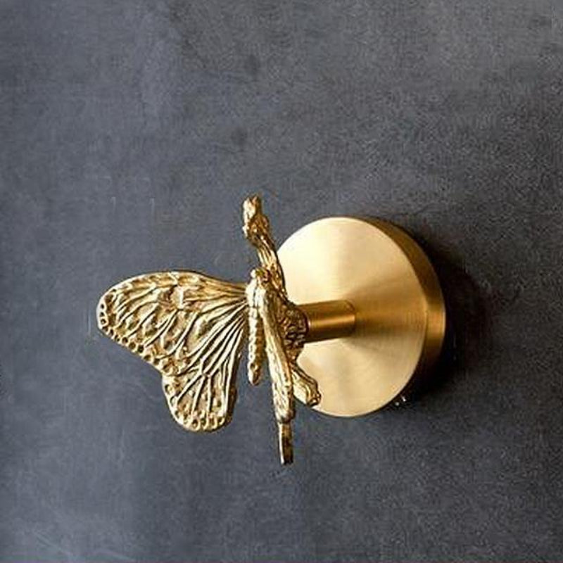 Coat Hook Wall Mounted Solid Copper Animal Head Gold Indoor Storage