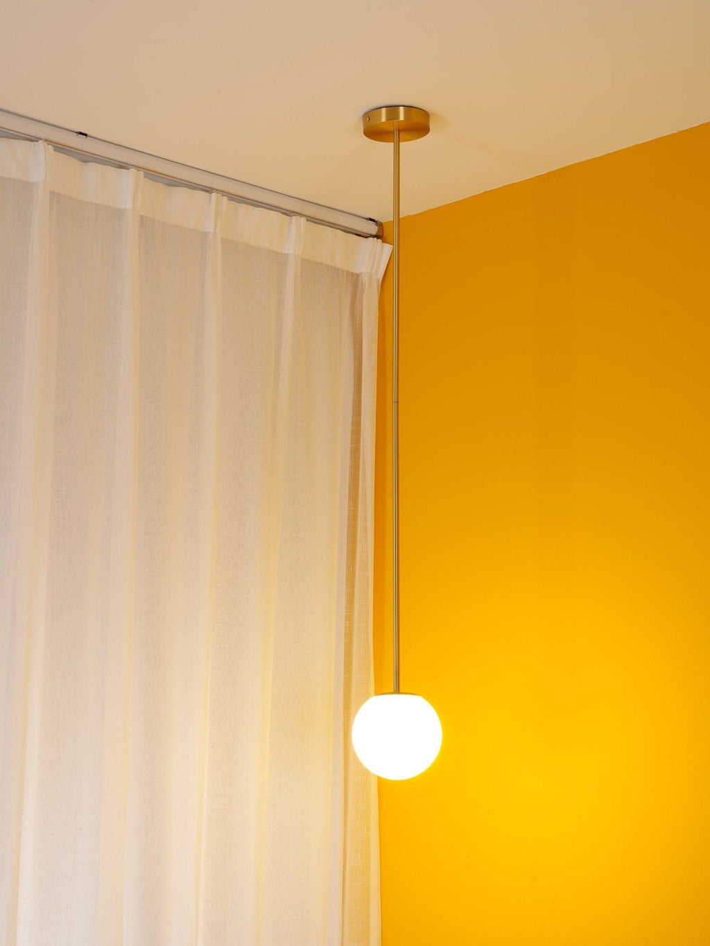 Minimalist Brass Globe Glass Pendant 1-Light