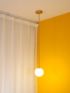 Minimalist Brass Globe Glass Pendant 1-Light