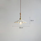 Brasséa: Pendant Light with Ribbed Ceramic Shade & Wooden Mounting – for Kitchen Island & Breakfast Area