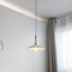 Brasséa: Pendant Light with Ribbed Ceramic Shade & Wooden Mounting – for Kitchen Island & Breakfast Area