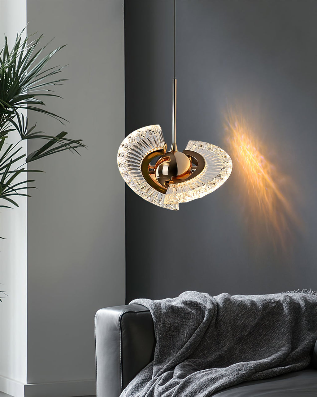 Rose Gold Crystal Pendant Light