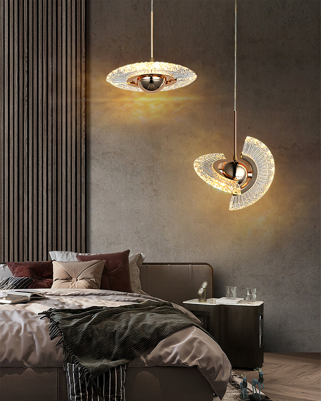 Rose Gold Crystal Pendant Light