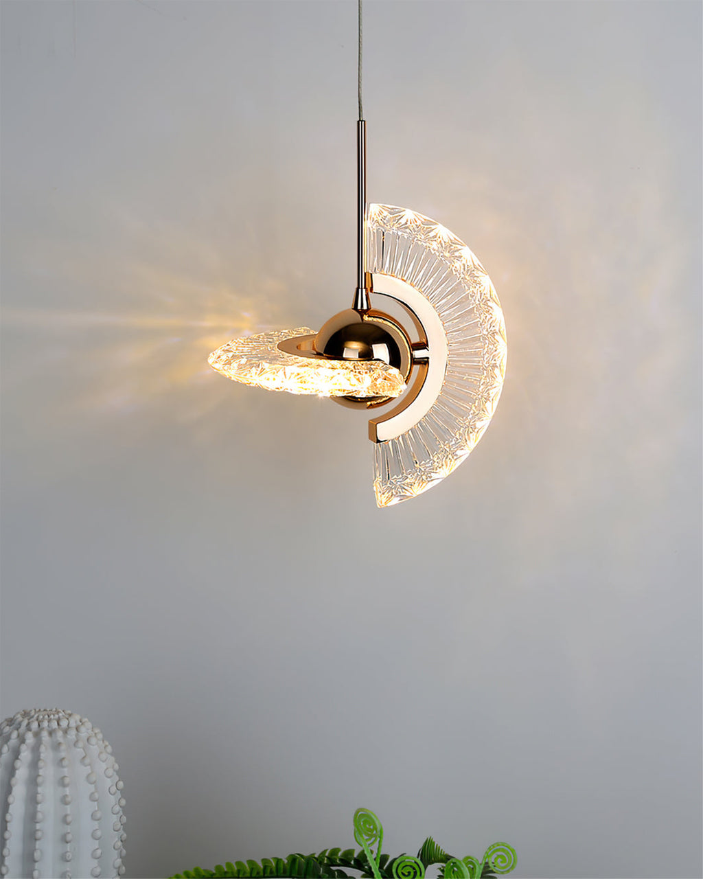 Rose Gold Crystal Pendant Light