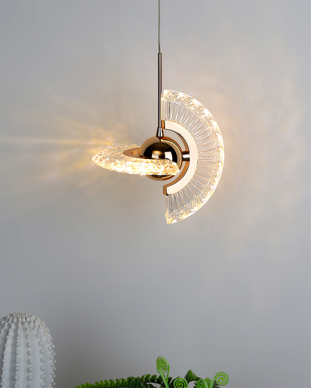 Rose Gold Crystal Pendant Light