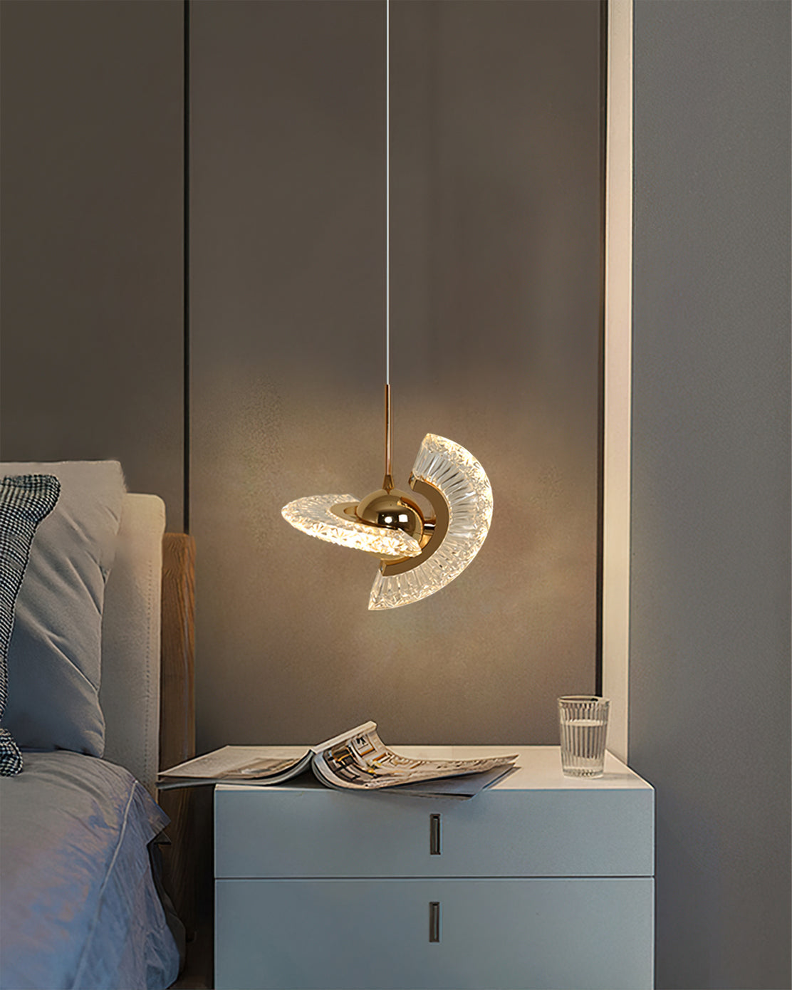 Rose Gold Crystal Pendant Light