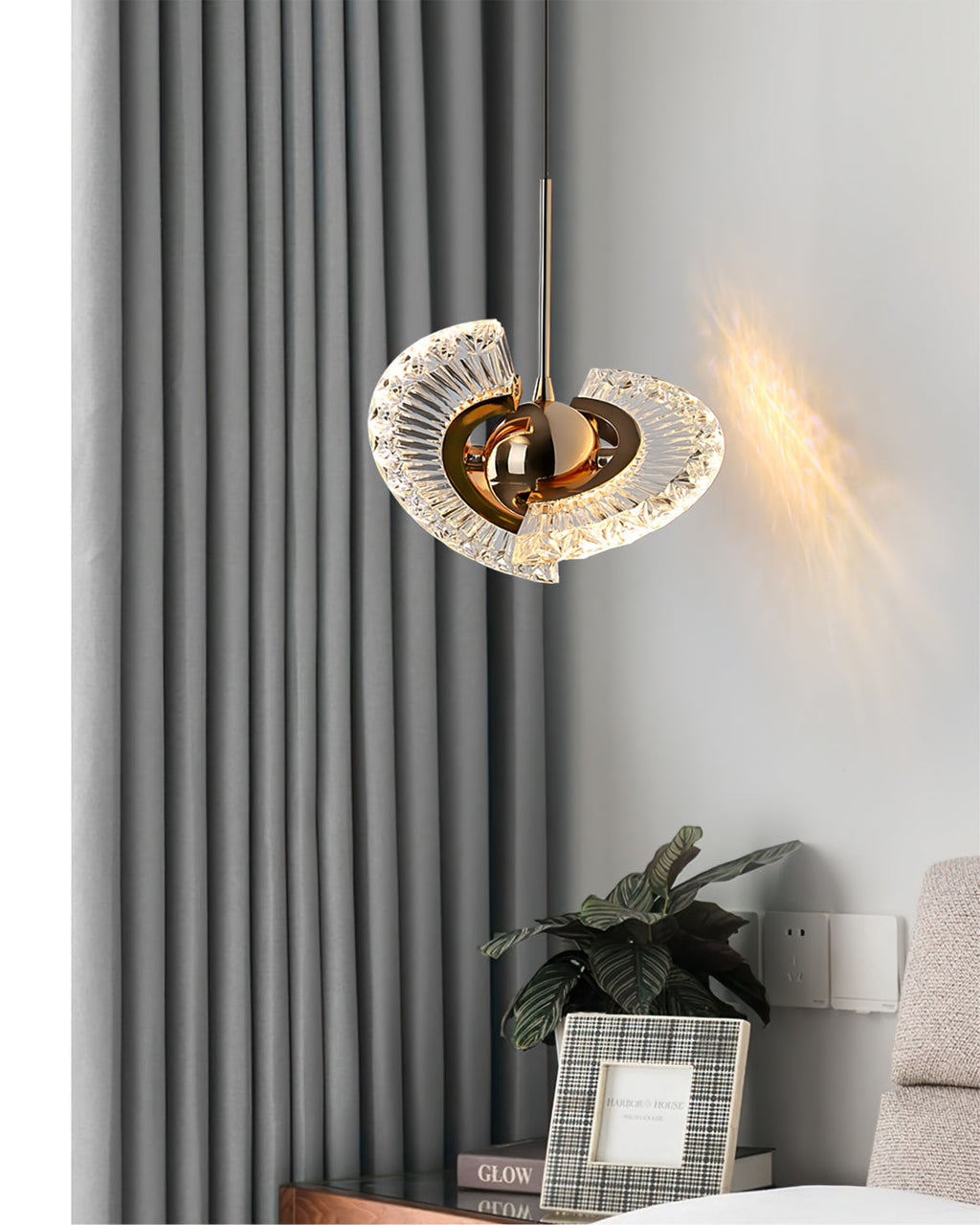 Rose Gold Crystal Pendant Light