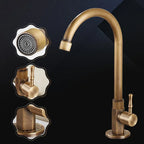 BronzeWelle: Retro Kitchen Faucet with Swan Neck – Antique Brass Design