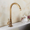 BronzeWelle: Retro Kitchen Faucet with Swan Neck – Antique Brass Design