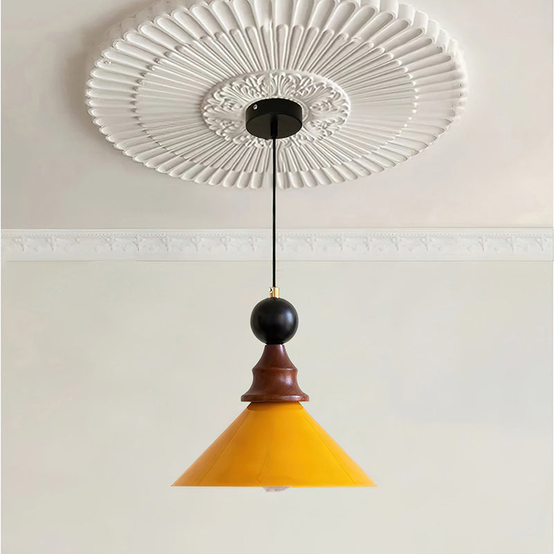 Brysonl Glass & Wood Farmhouse Pendant Lamp