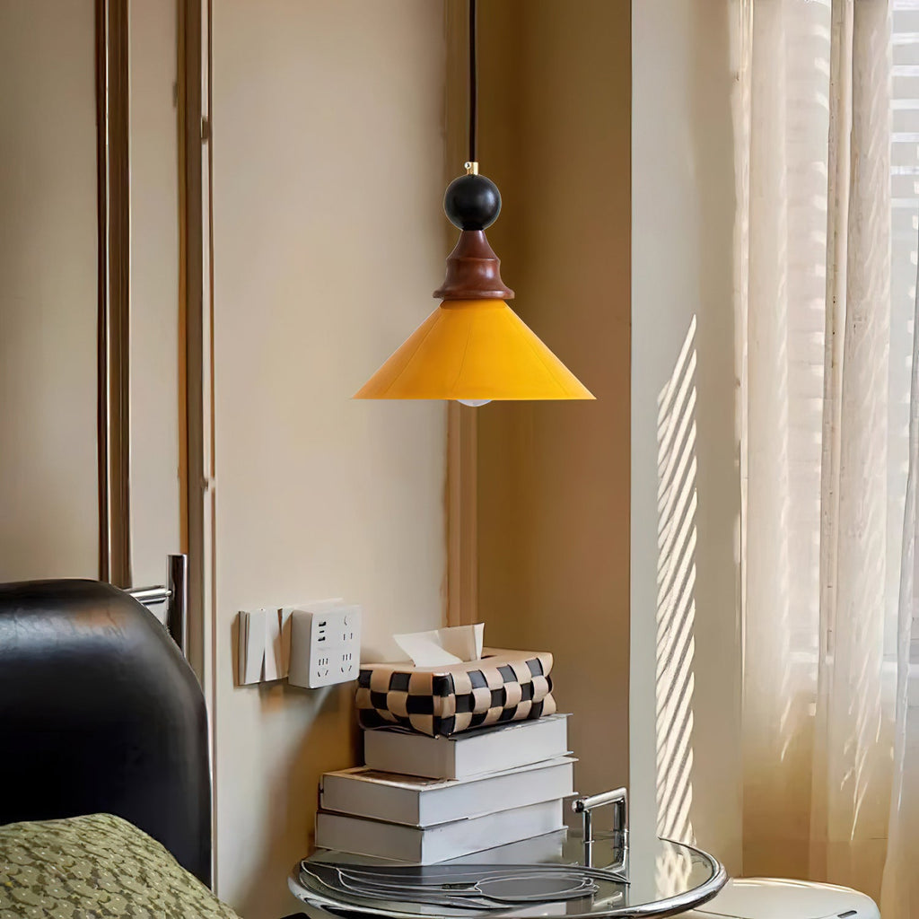 Brysonl Glass & Wood Farmhouse Pendant Lamp