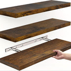 BooksLife: Wooden Wall Shelves – sturdy, easy-care & decorative with a floating look for bedroom & office